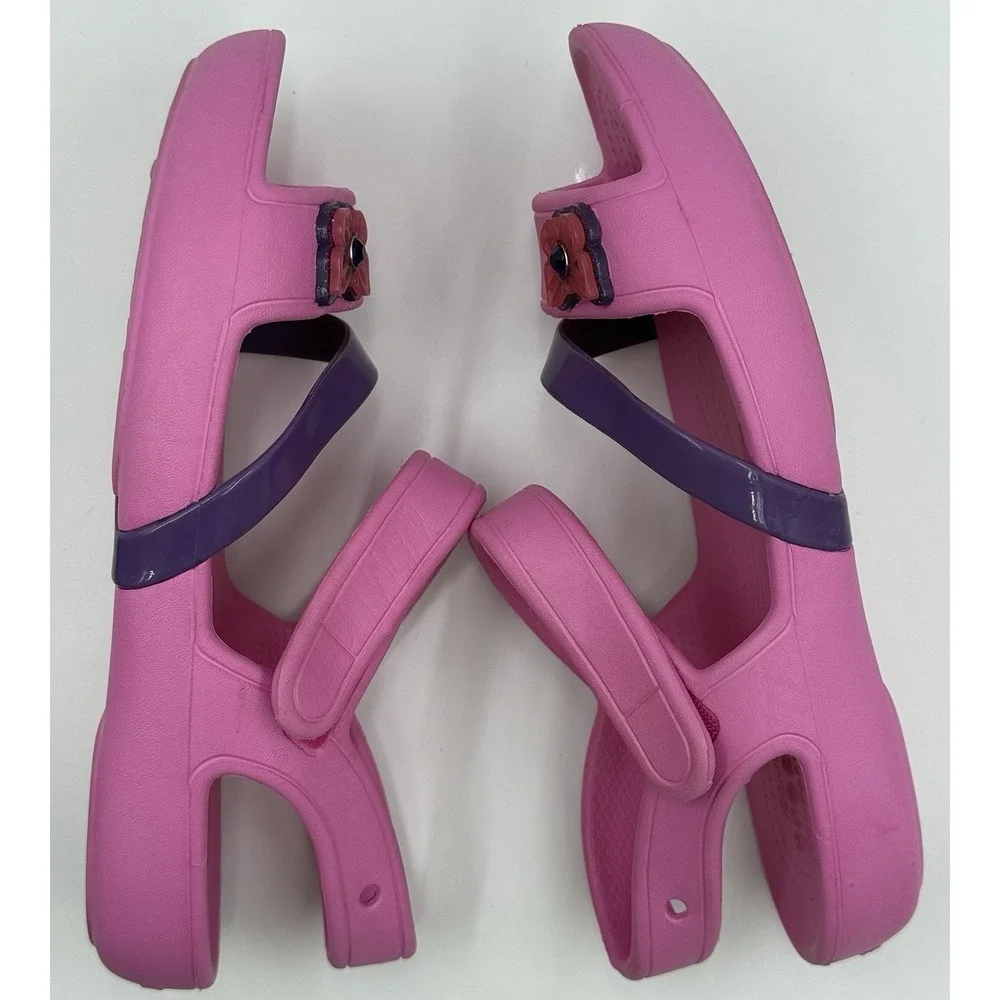 Crocs‎ Pink & Purple Little Girl Sandals Open Toe J3 Butterfly